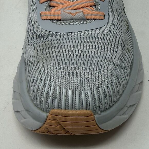Hoka One One Bondi 7 Womens 7.5 Gray Orange Lightweight Running Shoes Sneakers - Picture 7 of 16